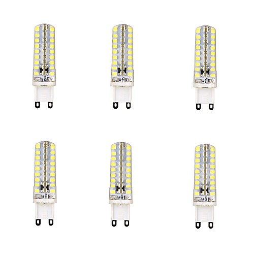 6PCS Dimmable G9 4W 72x2835SMD 500LM 6000-6500K Cool White Light LED Corn Bulb (AC220-240V)