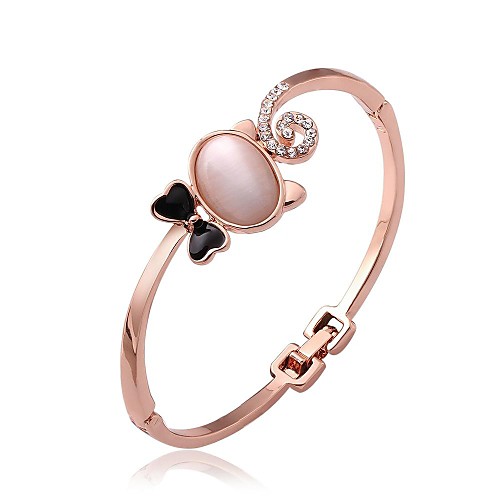 Women's Rose Gold Plated Ellipse Drill Bracelet