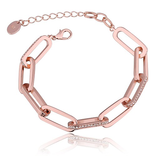 Women's Rose Gold Plated Ellipse Drill Bracelet