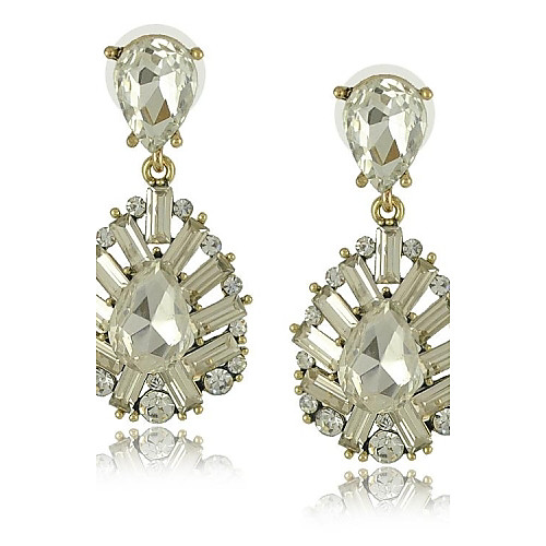 Luxurious Crystal Rhinestones Waterdrop-shaped Earrings (1 pair)