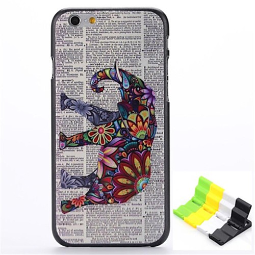 Painted Elephant Pattern Hard Case and Phone Holder for iPhone 6