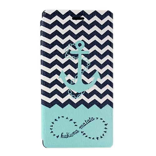 Anchor Pattern PU Leather Case with Stand and Card Slot for Sony M2 (S50h)