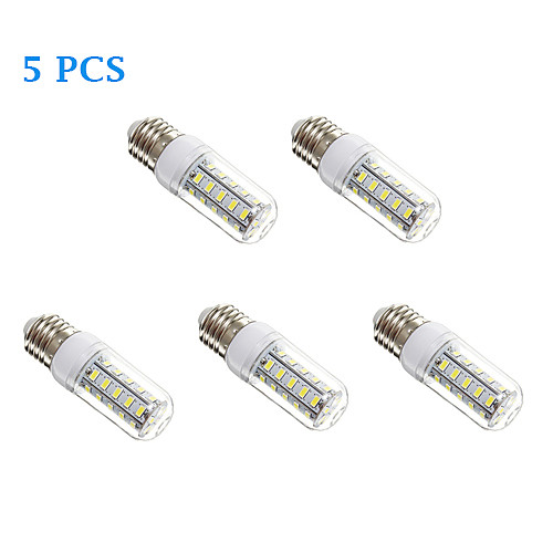 5Pcs E27 7W 36x5730SMD 650LM 3500K/6000K Warm White/Cool White Light LED Corn Bulb(220V)