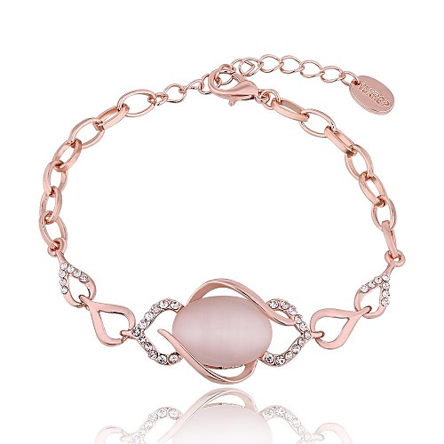 Women's Rose Gold Plated Ellipse Drill Bracelet