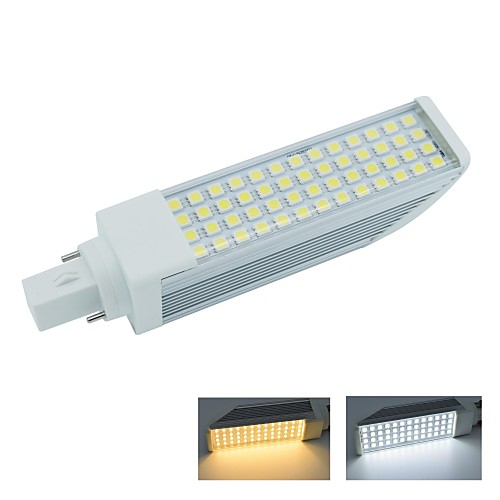 g24 2pin 11w 52x5050smd 1045lm 2800-3200k носить белый свет 6000-6500K прохладный белый свет Светодиодная лампа кукурузы лампы (AC85-265V)