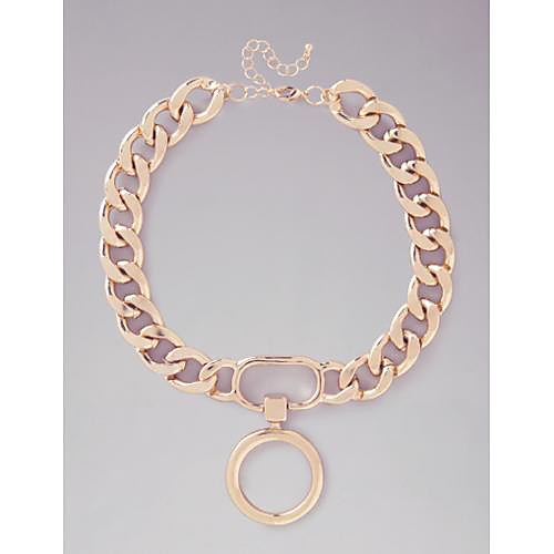 мода круг кулон золотой сплав ожерелье (1 шт)