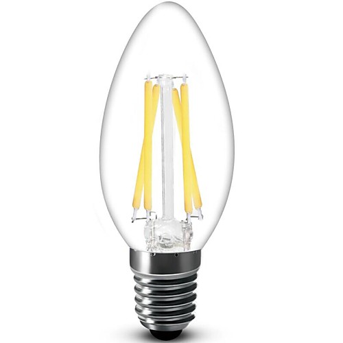 E14  4.2W 4XCOB 440LM 2800-3200K Warm White Candle Bulbs LED Filament Light(AC 230V)