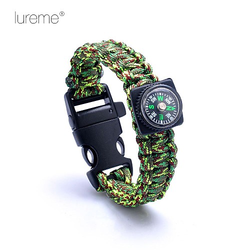 lureme Paracord камуфляж браслет компас выживания свисток шнур