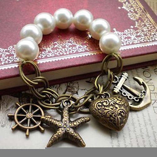 Fashion Sea Star Pearl Charm Bracelet(1pc)