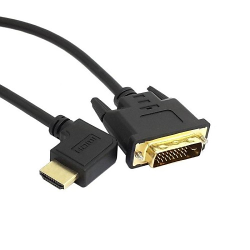 90 градусов влево под углом HDMI мужчин и DVI мужчин HDTV кабель для монитора проектора 1,5