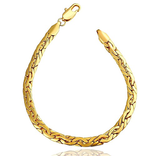 Fashion 18K Gold Plating Women's Chain & Link Bracelets (1 Pc)