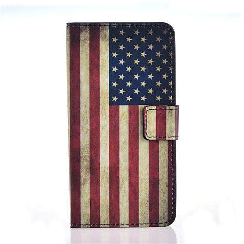 American Flag Pattern PU Leather Case with Stand and Card Slot for LG L Bello Dual D355