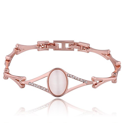 Women's Rose Gold Plated Ellipse Drill Bracelet