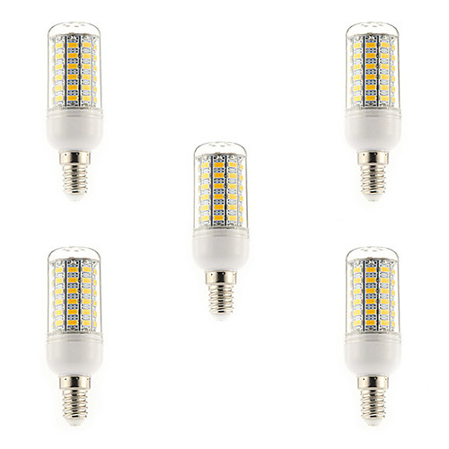 5PCS E14 15W 69x5730SMD 1500LM 3000-3500K Warm White Light LED Corn Bulb (220-240V)