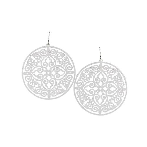 New Fashion Ethnic Big Hollow White Round Pendant Statement Dangle Earrings Jewelry