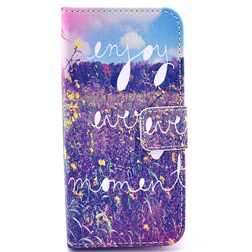 Enjoy Every Moment Pattern Full Body Case with Stand and Card Slot for iPhone 5C