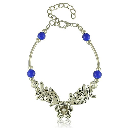 European and American Bohemian style Retro silver Butterfly Fish Flower Beads Carved Bbracelets