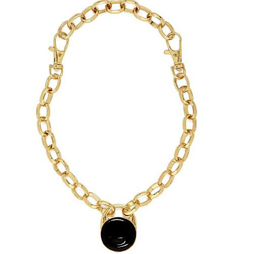 Мода черный нефте- падение кулон золотой сплав ожерелье (1 шт)