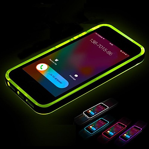 Lncoming Call LED Blink Transparent TPU Back Cover Case For iPhone 5/5S (Assorted color)