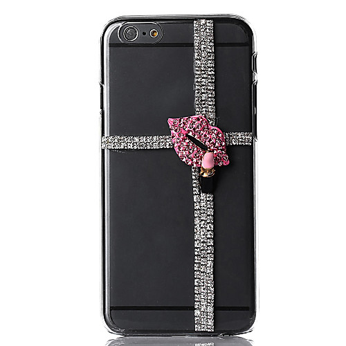 DIY Luxuriant Lips with Rhinestone Pattern Plastic Hard Cover for iPhone 6