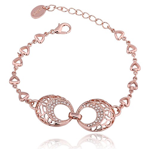 Women's Rose Gold Plated Round Drill Bracelet