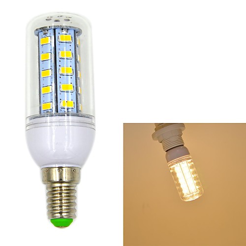 e14 5w 550Lm 3000K 36x5730smd LED теплый белый свет кукурузы лампочку (AC 220-240В)