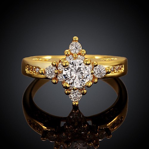 Fashion Gold Plated Women Inlaid Zircon Star Statement Rings (1 Pc)