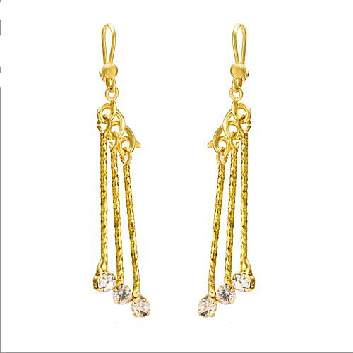 Tina-18 K Gold-plated Tassel Delicate the European and American Fashion Earrings