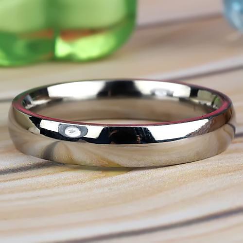 Men's Simple Stainless Steel Ring Silver  (1Pc)