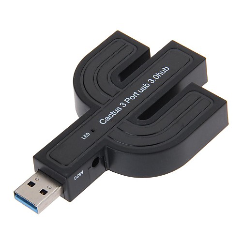 P-3301 High Speed Cactus 3-Port USB 3.0 HUB (Assorted Colors)