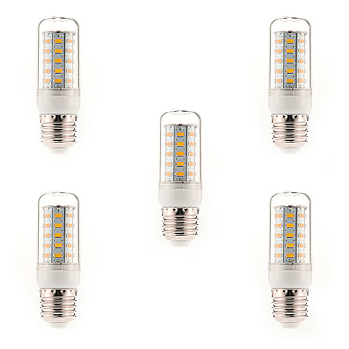 5PCS E27 10W 48x5730SMD 1000LM 3000-3500K Warm White Light LED Corn Bulb (220-240V)