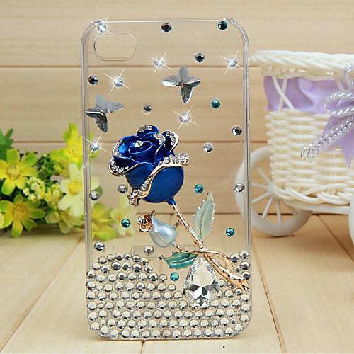 LADY The Blue Rose  with Diamond Frame for iPhone 6 Plus