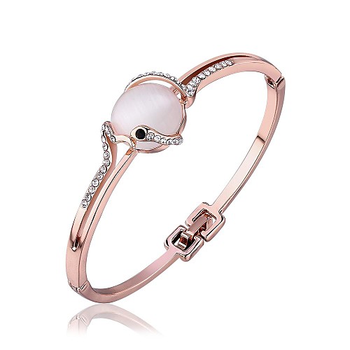 Women's Rose Gold Plated Round Drill Bracelet