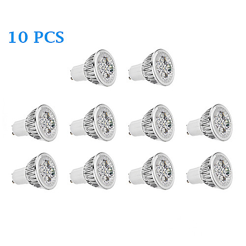 10Pcs GU10 5.5W 330LM 3500K/6000K Warm White/Cool White Light LED Spot Bulb (85-265V)