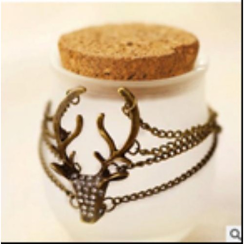 Fashion Lovely Deer Golden Alloy Charm Bracelet(1pc)