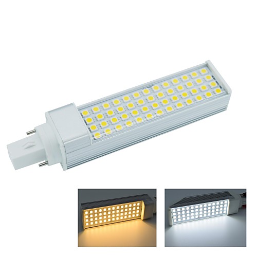 g24 2pin 11w 52x5050smd 1045lm 2800-3200k теплый белый свет 6000-6500K прохладный белый свет Светодиодная лампа кукурузы лампы (AC85-265V)