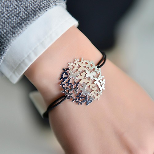 Fashion Women Butterfly Stamping Elastic Bracelet