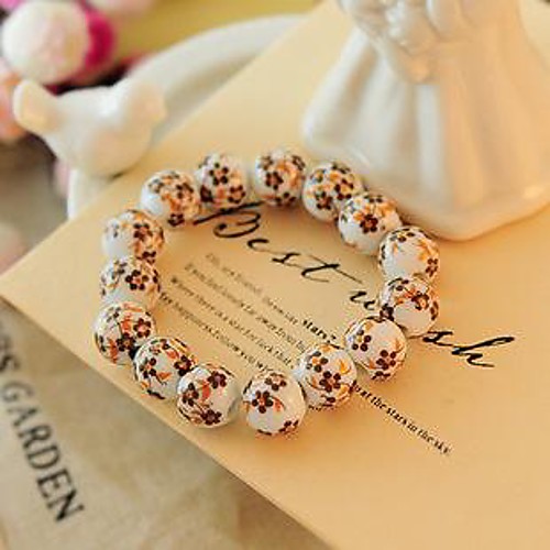 Fashion Porcelain Beads Brown Glass Bracelets(1 Pc)