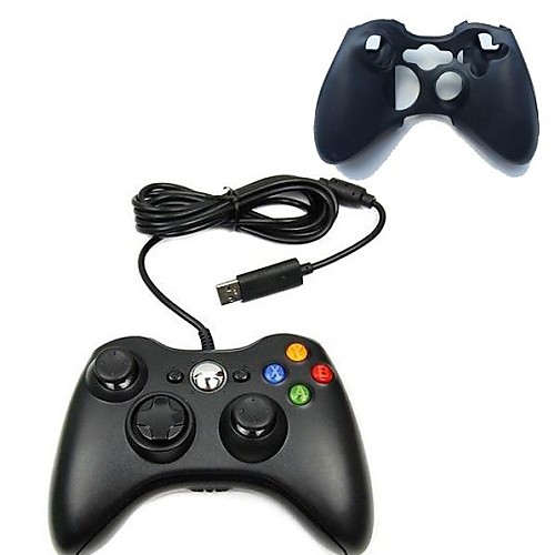 Новый USB проводной геймпад джойстик-контроллер с Силиконовый чехол для Microsoft Xbox 360 Slim PC