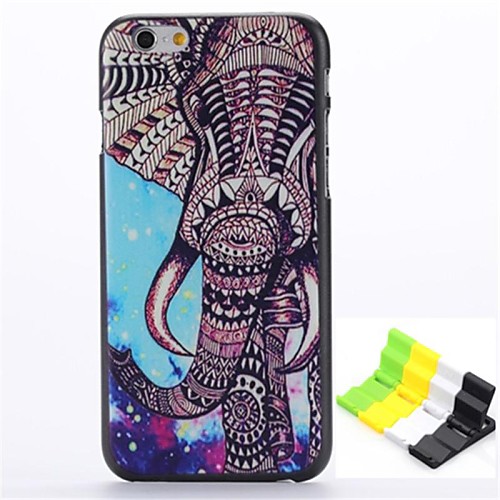 Elephant Pattern Hard Case and Phone Holder for iPhone 6 Plus