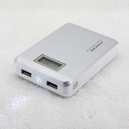 10000mAh Dual USB ЖК-банк силы для iphone6 / 6plus / 5 / 5s Samsung S4 / 5 и других мобильных устройств (серебро)