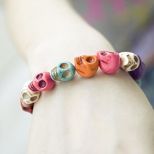 Fashion Skull Elasticty Multicolor Alloy Bracelet(1 Pc)