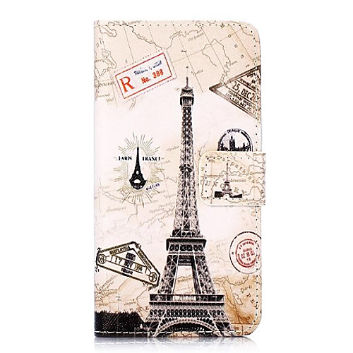 Famous Eiffel Tower Pattern Wallet Style Stand Cross Texture PU Leather Case for Nokia Lumia 630