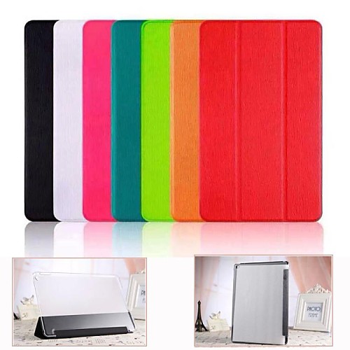 Transparent Back Auto Sleep/Wake Up Function Toothpick Pattern Pu Case for Apple iPad 6/iPad Air 2(Assorted Colors)