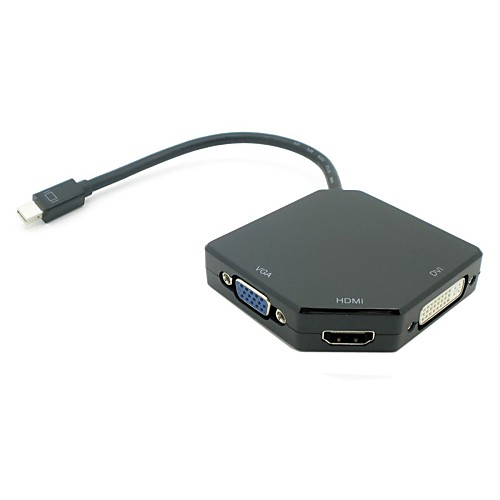 Mini DisplayPort Thunderbolt др чтобы DVI VGA HDMI адаптер 3 in1 для Apple MacBook Air Pro IMAC черный / белый