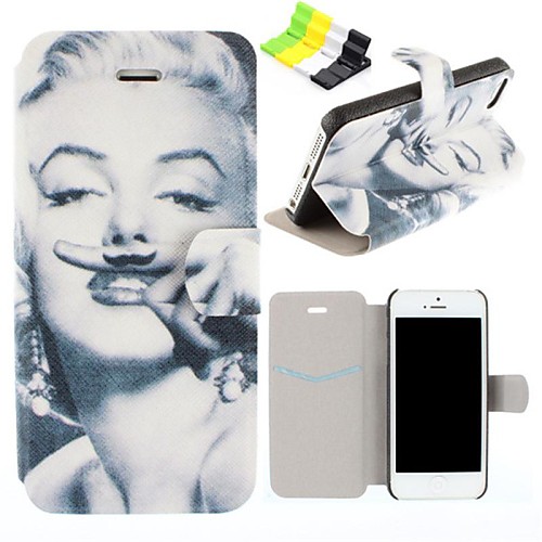 Monroe Pattern PU Leather Full Body Case Have A Perfume and Phone Holder for iPhone 5/5S