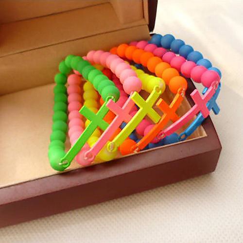 Vintage Elastic Sweet Candy Color Cross Strand Bracelets