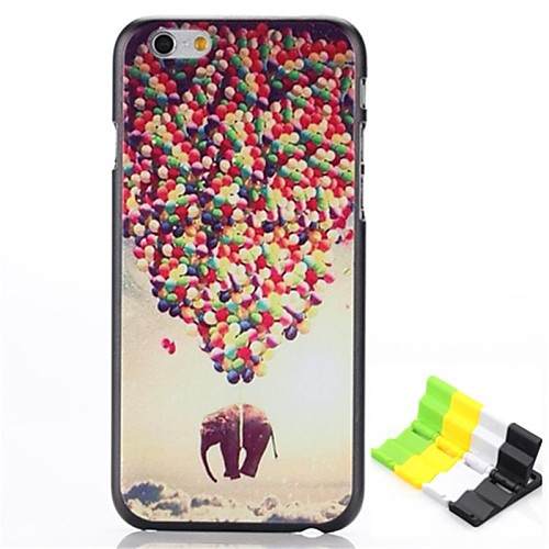 Balloon Elephant Pattern Hard Case and Phone Holder for iPhone 6