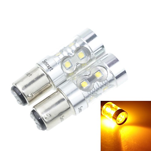 2x 1157 P21 / 5W BA15d 50w 10xcree холодный белый 3100lm 6500K для заднего хода (AC / DC12V-24)