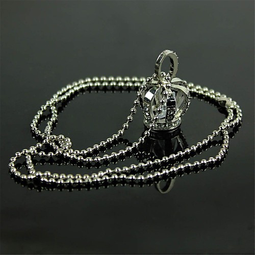 Стильный Корона подвеска сплава цинка ожерелье - серебро
